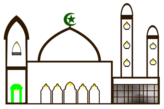 icon design of mosque place for Muslim pray png