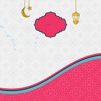 islamic day sale poster template with free space for text. It has mandala ornaments, lanterns, moon and stars. Design for banners, greeting cards, social media and web. vector