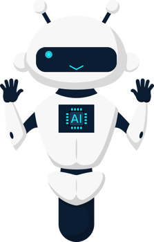Cute robot, chatbot, AI bot character design illustration. AI technology and cyber character. Futuristic technology service and communication artificial intelligence concept png