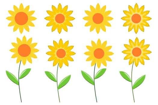sunflower vector set