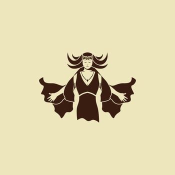 female or lady goddess logo design vector