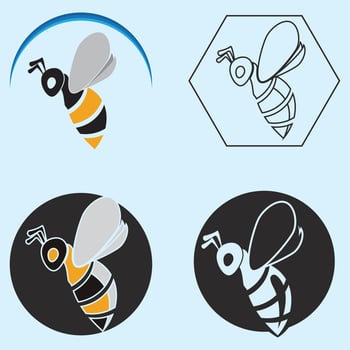 bee logo illustrations design icon vector