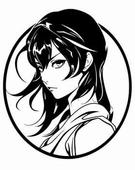 Anime Girl Staring Logo vector