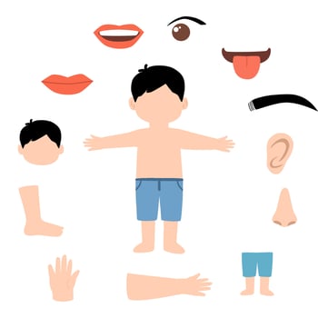 Body Parts Boy Illustration vector