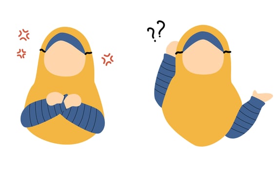cute muslim kid illustration vector