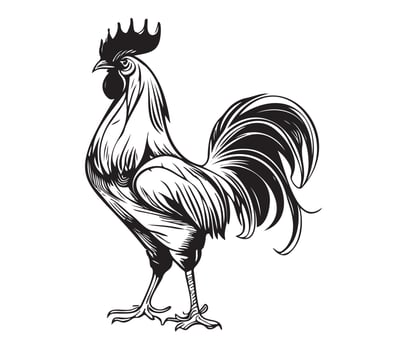 Chicken cock Rooster, Chickens roosters, Farm Animal illustration vector