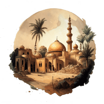 Watercolor painting of a mosque png