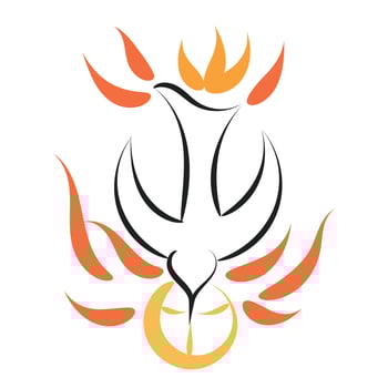 Pentecost poster design for print or use as card, flyer or T shirt vector