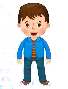 Cute cartoon little boy character vector illustration