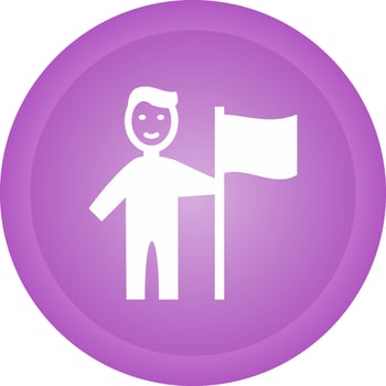 Man setting Flag Vector Icon