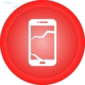 Broken Cell Phone Vector Icon