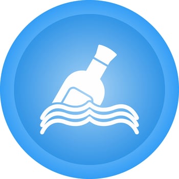 Bottle in Water Vector Icon