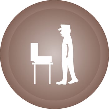 Guard Checking Briefcase Vector Icon