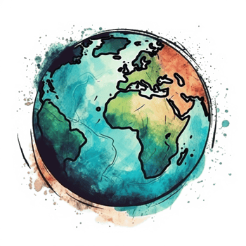 watercolor painting about Earth Day png