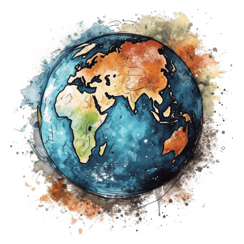 watercolor painting about Earth Day png