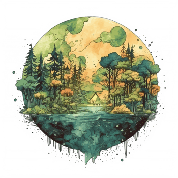 watercolor painting about Earth Day png