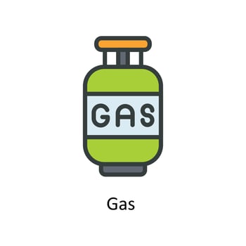 Gas  Vector Fill outline Icons. Simple stock illustration stock