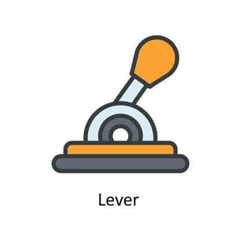 Lever  Vector Fill outline Icons. Simple stock illustration stock