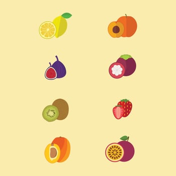 fruits icon collection vector