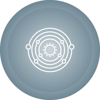 Planets Orbitting Sun Vector Icon