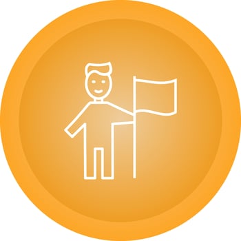 Man setting Flag Vector Icon