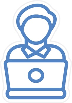 Studying Laptop Vector Icon Style