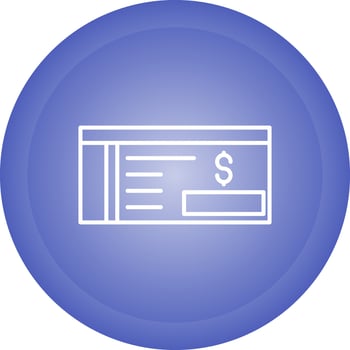 Bank Check Vector Icon