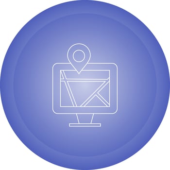 Map on Monitor Vector Icon
