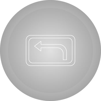 Left Turn Ahead Vector Icon