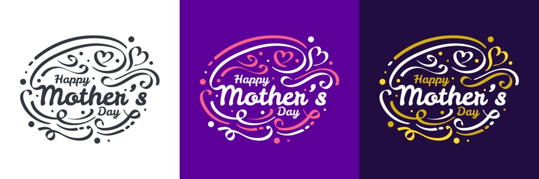 Happy Mother's Day Lettering. Can be Used for Greeting Card, Poster, Banner, or T Shirt Design vector