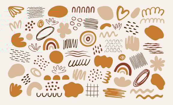 Set of abstract organic art style shapes. vector