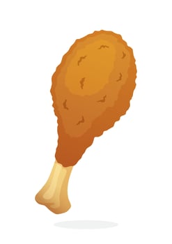 Deep-fried chicken leg vector