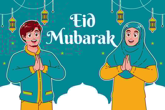 Eid Mubarak illustration background vector