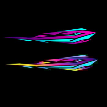 Racing Car decal wrap design. Graphic abstract livery designs for Racing vector