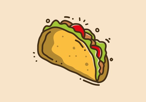 Hand drawing design of mexican food tacos vector