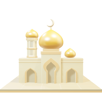 3d yellow dome mosque png