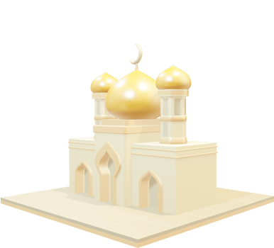 3d yellow dome mosque png
