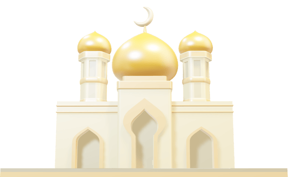 3d yellow dome mosque png