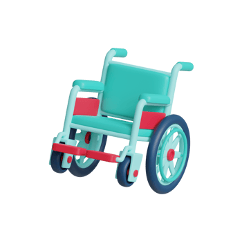 Health and medical icon wheelchair 3d png