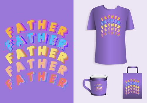 Happy Father's Day. Typography Poster, T-Shirt, Mug, Tote bag, Merchandise Printable Illustration vector