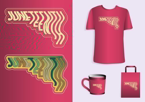 Juneteenth Freedom Day. Typography Poster, T-Shirt, Mug, Tote bag, Merchandise Printable Illustration vector