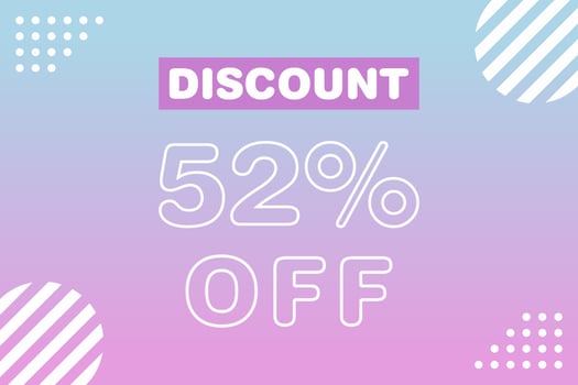 52 percent Sale and discount labels. price off tag icon flat design. vector