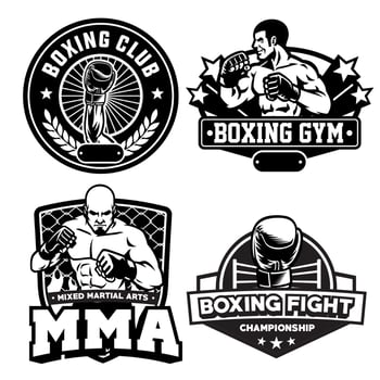 badge boxing club vector