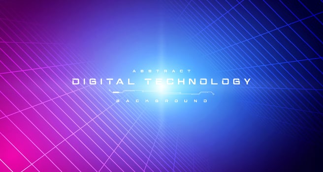 Digital technology metaverse neon blue pink background, cyber information, abstract speed connect communication, innovation future meta tech, internet network connection, Ai big data, illustration 3d vector