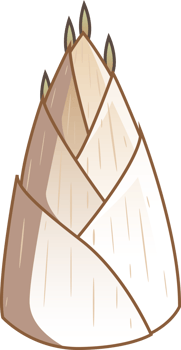 Cute funny bamboo shoot plant cartoon kawaii style,bamboo shoot vegetable mascots isolated png