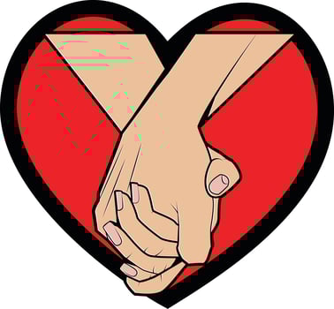 Two Persons Holding Hands Together vector