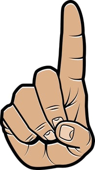 Vector Image Of Raised Index Finger, Hand Gesture