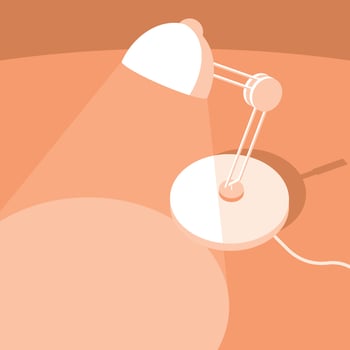 View Of The Lamp On The Desk vector