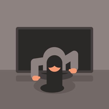 Vector Image Of A Person Coming Our Of A Tv Screen