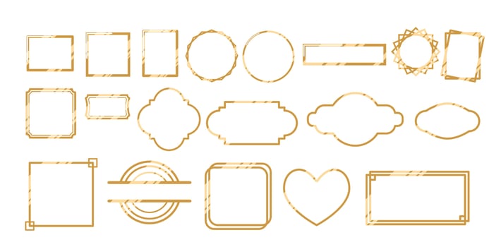 Gold frame vector set collection graphic clipart design